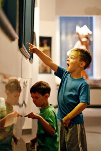 A child reacts to an artifact during the annual Museum Crawl at the University of Missouri's Museum of Anthropology.